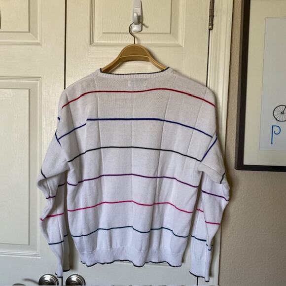 VINTAGE Isle of Cotton Crewneck Pullover Sweater Embroidered Men's Medium - Picture 9 of 11